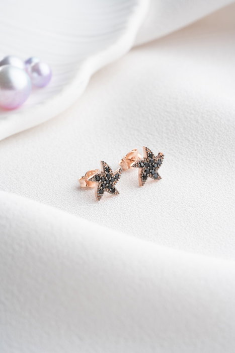 Heliophilia Silver Pendientes de Plata de Ley 925 Negros Stud NRZ99417